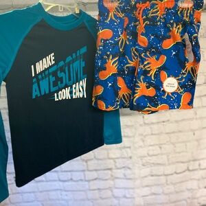 Kids Swim Set - Blue and Orange sz 8